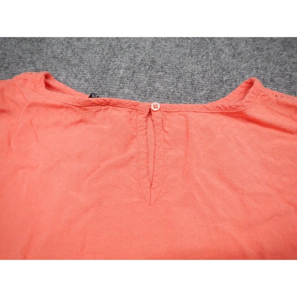 Buffalo David Bitton Top Women's Large Red Tie-Off Open Knit Shoulder Cap Sleeve - Picture 7 of 10